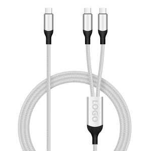 Câble de charge multiple 2-en-1 USB C vers USB C 72W Max 4ft Câble de charge rapide avec gaine en nylon et PVC pour 8P/Ordinateur/Téléphone portable - Product Image 1
