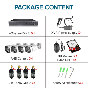 Sistema de cámaras de CCTV analógicas de 4 canales y 5MP, kit XVR con disco duro de 500GB, IP67 a prueba de agua, micrófono incorporado, seguimiento de movimiento humano, visión nocturna, monitoreo. - Product Image 2