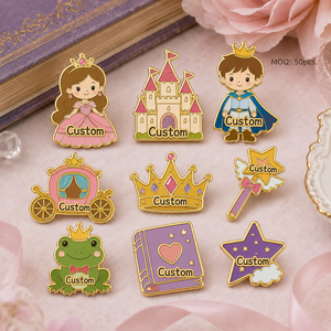 Pin de Solapa Metálico de Alta Calidad al por Mayor, Personalizado con Diseño de Princesa, <span class=keywords><strong>Príncipe</strong></span> o Cuento de Hadas, Insignia de Recompensa para <span class=keywords><strong>el</strong></span> Día del Niño, Premio Escolar - Product Image 1