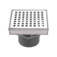 Grille de drainage linéaire anti-insectes de 4 pouces pour salle de bain et douche d'hôtel, en acier inoxydable 304, avec bride