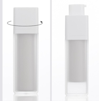 Contenants de luxe carrés de 30 ml avec pompe rotative sans air pour fond de teint, sérum liquide, lotion, crème – en plastique sous vide avec sérigraphie