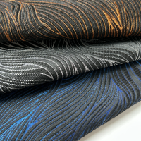 Kain Brokat Jacquard 100% Poliester Motif Bunga Kain Celup Benang Tekstil Tenun untuk Gaun JSB-1099F