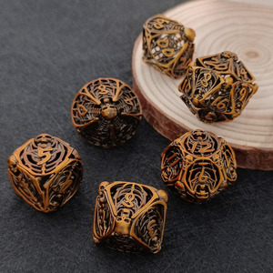 Hot Custom Engraved Antique Gold Skeleton <strong>Man</strong> <strong>Dice</strong> RPG <strong>Dice</strong> for Role-playing Board Games 16mm DND Metal Skeleton <strong>Dice</strong> Set - Product Image 6