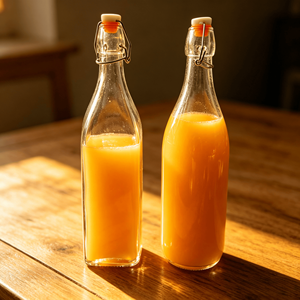 Bouteilles en verre rondes de 1000 ml de grande taille, de haute qualité, avec bouchon à clipser, pour jus, <span class=keywords><strong>lait</strong></span> et vin, vente en gros - Product Image 1