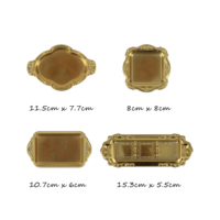 Plateau à dessert de luxe JS-601 en or pour mariage, fête d'anniversaire, plateau en plastique jetable pour mini-gâteaux triangulaires, pour pâtisserie, gâteau de lune