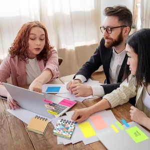 Bloc-notes collant anneau en spirale personnalisé ensemble de notes collantes mémo mini onglets d'index carton Notes autocollantes recyclables pour étudiant - Product Image 2