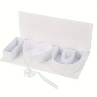Boîte à fleurs en papier rigide pliable 3D avec lettres I LOVE U, en matériau recyclé, estampage à chaud doré, emballage cadeau pour fleuriste