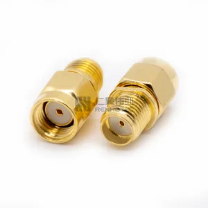 Straight RF Coaxial Adapter SMA RP Male to SMA Female for Wireless Antenna Connectors