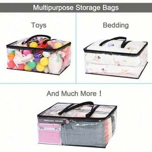 <b>Vinyl</b> Moving Tote Clothes Clear <b>Storage</b> Bag for Comforter Blanket Bedding Toys Large Acity 55L PVC Multifunction Square 1000 Pcs - Product Image 6
