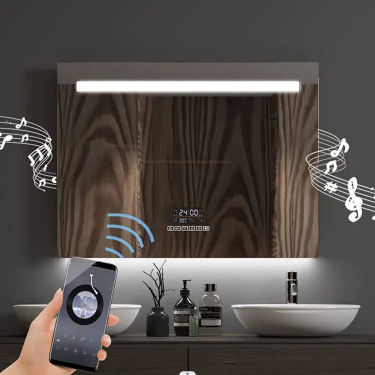 MICLION LED Bathroom Smart Mirror Bluetooth Anti Fog Wall Light Mirror China Manufacturer