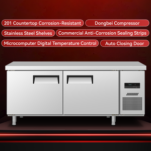 Tủ đông nhà bếp Thương mại dày 201 thép không gỉ Countertop đôi nhiệt độ tủ lạnh ngăn kéo dưới quầy - Product Image 5