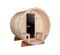 Thermo-Kiefernholz-Fass-Sauna mit Panoramablick aus Kiefer oder Zeder für den Außenbereich