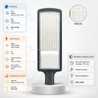 Farola LED para Exteriores, Impermeable IP65, de Aluminio, 100w 150w 200w, Todo en Uno