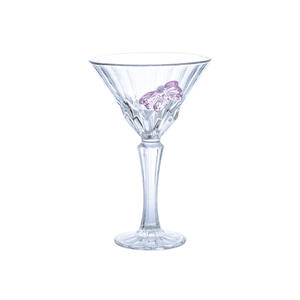 Verres à vin décoratifs multicolores pour bar à domicile, verres à cocktail en cristal à pied avec logo personnalisé, papillon coloré en relief - Product Image 5