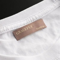 Étiquette textile personnalisée haute densité avec logo de marque, étiquette tissée pour vêtements, étiquette de col pour vêtements