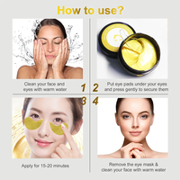 Coussinets de gel pour les yeux 24K avec hydrogel de rose Masque pour les yeux aux mauvaises herbes de mer de marque privée OEM Extrait d'algues naturelles Anti-rides