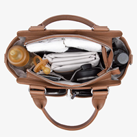 Sac à main en cuir haut de gamme pour couches fourre-tout et porte-gobelet pour couches avec bandoulière convertible pour poussette