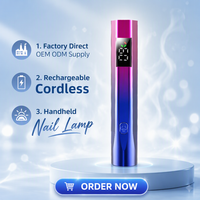 Séchoir à lampe à ongles compact 6W UV LED rechargeable en plastique avec affichage numérique et support OEM inclus