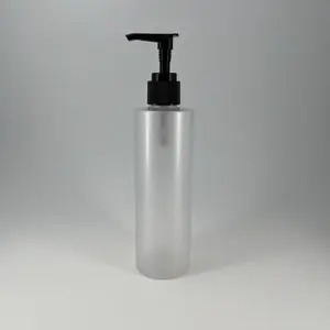 Özelleştirilmiş 250ml PET buzlu plastik şampuan şişesi ile 24/410 pompa kişisel bakım endüstriyel ambalaj boş losyon kap şişe