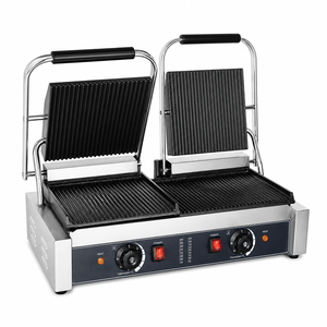 Prensa Eléctrica Comercial de Doble Cabezal para Panini, Parrilla de Contacto de 3.6kW 220V para Sándwiches, Hamburguesas, Filetes, Cafeterías, Restaurantes y Cocinas - Product Image 1