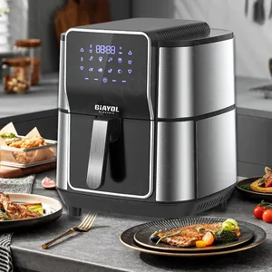 2024 mới 1800W 12menu 7L 8L 9 lít thép không gỉ kim loại khoang bàn chải kỹ thuật số có thể nhìn thấy Nồi chiên không khí làm nóng trước/lắc Chức năng nhắc nhở