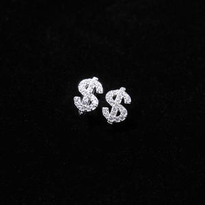 American Hip-hop Punk <b>Fashion</b> Diamond Dollar <b>Earrings</b> Crystal Rhinestone Dollar Sign <b>Stud</b> <b>Earrings</b> for Popular Men Women - Product Image 1