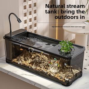 Filtre d'aquarium et générateur d'oxygène tout-en-un pour salon, autocultivateur de bureau avec autocollant décoratif, filtre latéral pour aquarium à courant - Product Image 1