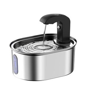 Fontaine à eau pour chat en acier inoxydable Polar 990g, alimentée par batterie, distributeur d'eau de bureau pour chats et chiens - Product Image 1