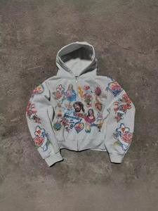 Sweat à capuche zippé décontracté en polyester et élasthanne, motif dessin animé RIGHTEOUS, coupe ample, taille XXL, collection Hiver 2024 - Product Image 4