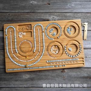 Planche à perles en bois massif, présentoir de rangement pour bijoux, pour organiser bracelets, colliers et chaînes de cheville, 35x28,5 cm - Product Image 3