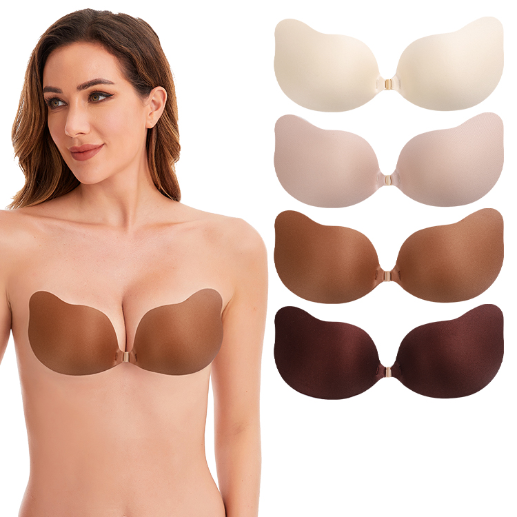 Soft Hand Feeling Hand Brush Glue Adhesive Push up Invisible mango Shape Front Button Bra Sticky Bra