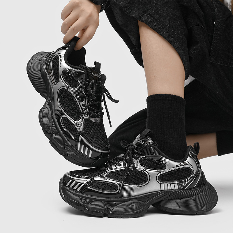 Thick soled Lace up Running Shoes