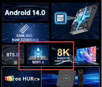 TV Box Android 14 con Imagen Nítida, 4K UHD HDR10+, WiFi 6, Versión Global, Stream Box