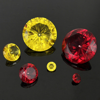 Presse-papiers en cristal diamant jaune et rouge personnalisé avec trou de vis pour décoration de lustre MH-0102L