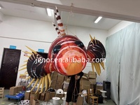 Ballon de fête suspendu en forme de poisson lion tropical, gonflable et lumineux, aux couleurs vives