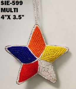 Handcrafted Multicolor Beaded <b>Star</b> Christmas Ornament Decorative <b>Hanging</b> Holiday Tree Decor - Product Image 4
