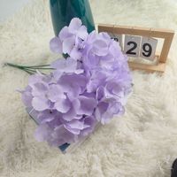 Bunga Hydrangea Sutra Premium Buatan, Rangkaian Bunga Palsu Realistis, Dekorasi Rumah Ruang Tamu Gaya Nordik, Kuning Putih Ungu