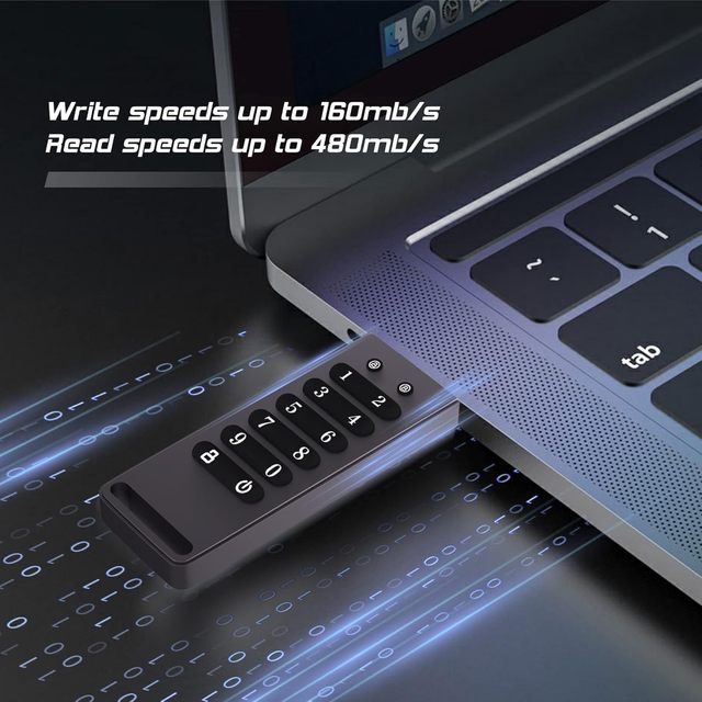 Factory Wholesale USB 3.1 Military Data Security Flash Drive Hardware Encrypted Usb Flash Drive 64GB 128GB for Windows MacOS