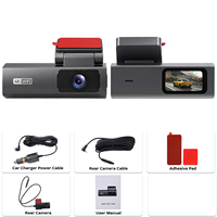 Caméra embarquée Podofo 1,47'' à double objectif 4K avant/1080P arrière, écran tactile, DVR pour rétroviseur de voiture, WIFI et application, capteur G, prise en charge de la carte TF 256 Go