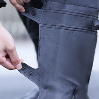 Couvre-bottes de pluie imperméable pour l'équitation à l'extérieur Couvre-chaussures épaissi résistant à l'usure Bottes de pluie à tube haut