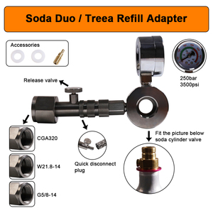 Offre Spéciale Station de recharge de carbonateur d'adaptateur de CO2 de haute qualité mise à jour pour le remplacement de Sodastream de réservoir de déconnexion rapide rose - Product Image 5