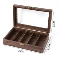 Nouveauté : Boîte de rangement pour lunettes de soleil en cuir PU, capacité 5/6 paires, avec couvercle transparent, étui de présentation pour lunettes
