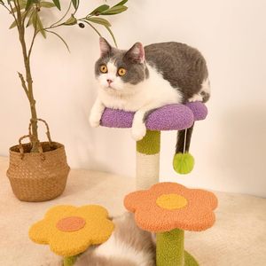 Custom Wholesale New Design Small Cat Climbing Tower Flower Cat Tree with Scratching <b>Post</b> - Product Image 2