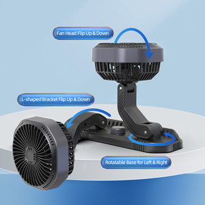 Factory Portable Universal High Speed Double <b>Head</b> Plastic Car Cooler <b>Fan</b> 360 Rotatable Auto <b>Fan</b> Car Accessories - Product Image 3