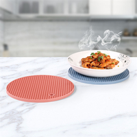 Sous-plats ronds en silicone multi-usages, motif nid d'abeille, résistants à la chaleur, pour comptoir de cuisine