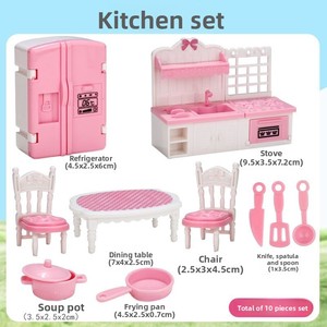 Mini ensemble de meubles de <span class=keywords><strong>maison</strong></span> de poupée en plastique, cuisine, chambre, salon, accessoires pour enfants, <span class=keywords><strong>maison</strong></span> de jeu, <span class=keywords><strong>jouet</strong></span> - Product Image 1