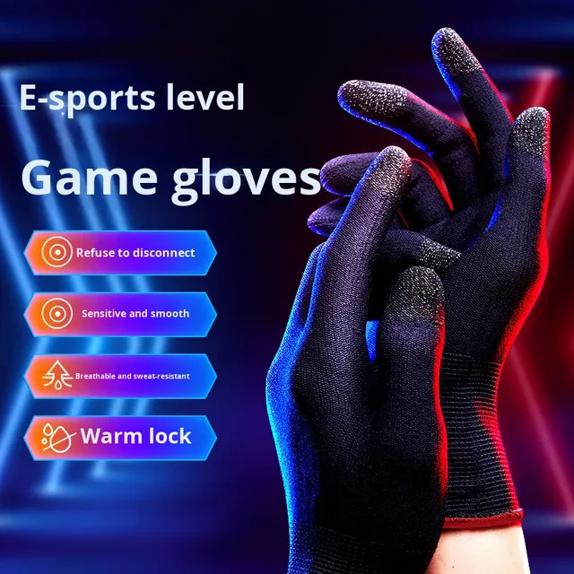 Gaming Gloves Glue Dot for PUBG 24-Pin Silver Fiber Mobile Game Finger Sleeves Ultra-Thin Sweatproof Anti-Slip E-Sports Style