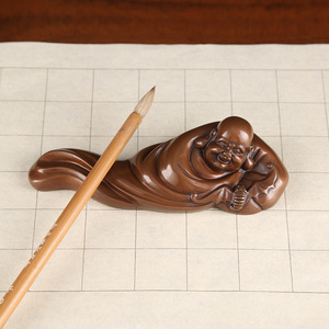 Figura de Buda Maitreya de Copper World, decoración de escritorio de oficina hecha a mano en bronce - Product Image 1