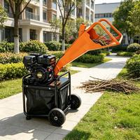 Broyeur de branches de jardin à moteur essence 7HP avec démarrage par lanceur pour la fabrication de copeaux de bois et de paillis