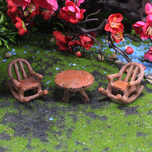 ชุดเก้าอี้โยกขนาดเล็ก โต๊ะและเก้าอี้เรซิ่นสำหรับสวน ของตกแต่งสวนแบบ DIY สำหรับปลูกไม้อวบน้ำ - Product Image 2